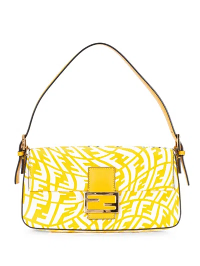 Pre-owned Fendi Baguette Shoulder Bag In Yellow