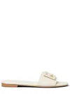 Fendi Wide-band Slide Sandals With Ff Baguette Motif In Multi