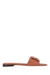 Fendi Ff Tube Medallion Flat Sandals In Brown