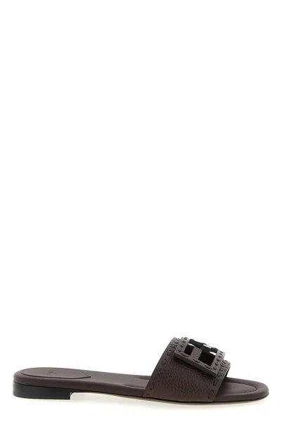 Fendi 'baguette' Slides In Brown