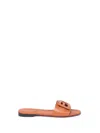 Fendi Brown Signature Leather Sandals In Brown