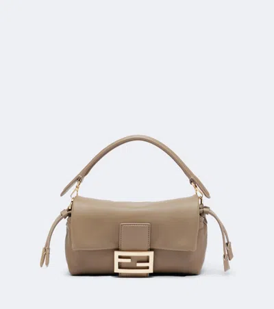 Fendi Baguette Small Leather Shoulder Bag In Brown