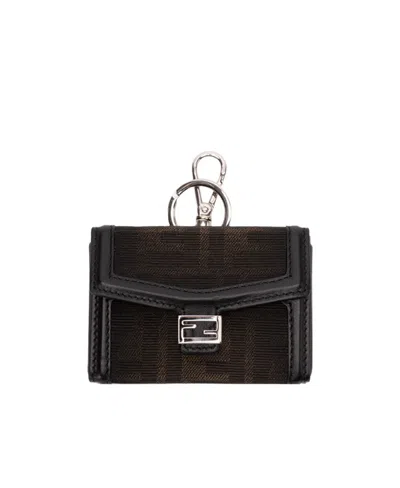 Fendi Baguette Soft Trunk Nano Key Bag In Brown