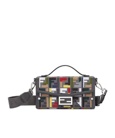 Fendi Baguette Soft Trunk Tote Bag In Black