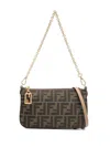 Fendi Shoulder Bags With Chain Strap And Gold-tone Hardware In Brown