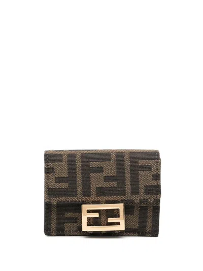Fendi Baguette Trifold Wallet In Brown
