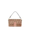 Fendi Medium Baguette Ff-pattern Shoulder Bag In Pink