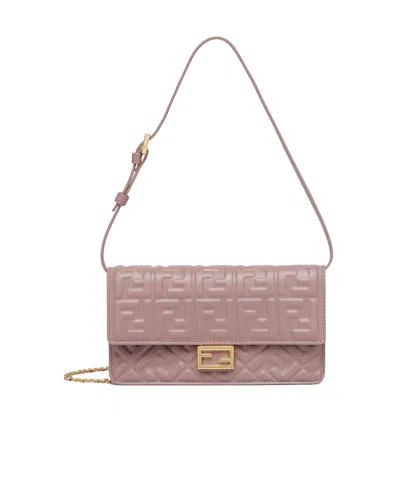 Fendi Baguette Wallet In Nude