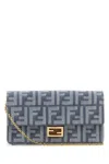 Fendi Portafoglio In Denim Ricamato  Donna