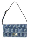 Fendi Blue Wallet On Chain Baguette Minibag In Blue