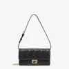 Fendi Baguette Wallet On Chain In Black