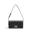 Fendi Baguette Continental Chain Wallet In Black