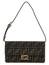 Fendi Ff Baguette Jacquard Flap Wallet In Burgundy