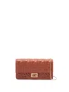 Fendi `baguette` Wallet On Chain In Brown