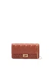 Fendi `baguette` Wallet On Chain In Brown