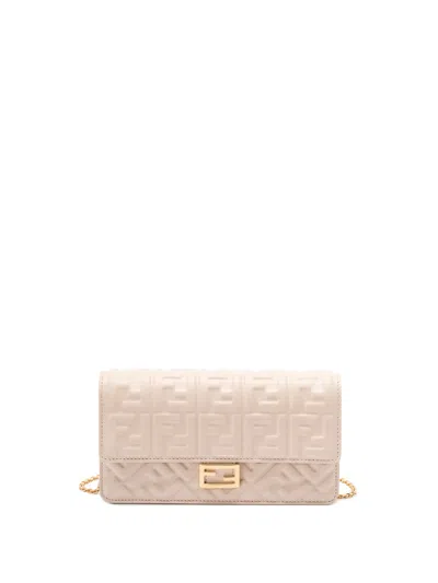 Fendi `baguette` Wallet On Chain In Sand
