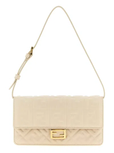 Fendi 'baguette' Wallet On Chain In Neutral