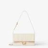 Fendi Wallet On Chain Baguette In Nappa Leather With Ff Motif In White