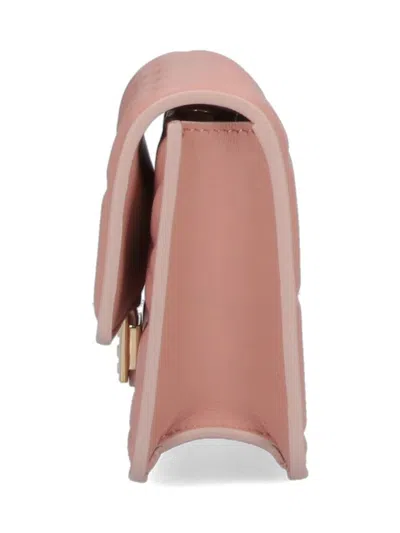 Fendi Baguette Wallet With Shoulder Strap In Ballet Rose+os