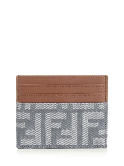 Fendi Baguette Wallets Blue In Gray