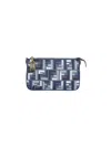 Fendi Pouch With Chain Baguette In Blue Ff Fabric Women In Multi