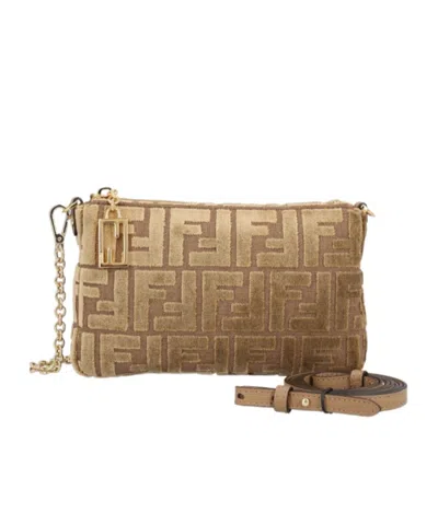 Fendi Baguette Zipper Shoulder Bag In Brown
