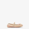 Fendi Ballerine Baguette Rosa Cipria In Rete E Pelle Scamosciata Donna