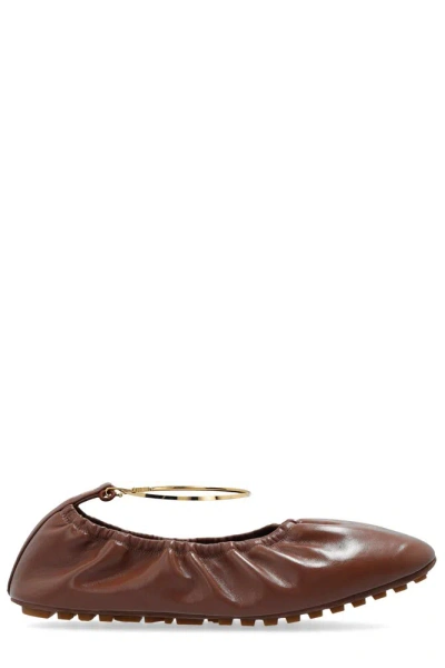 Fendi Ballerina Flats In Brown