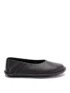 Fendi Slip-on Black Calf Leather Ballerinas In Black