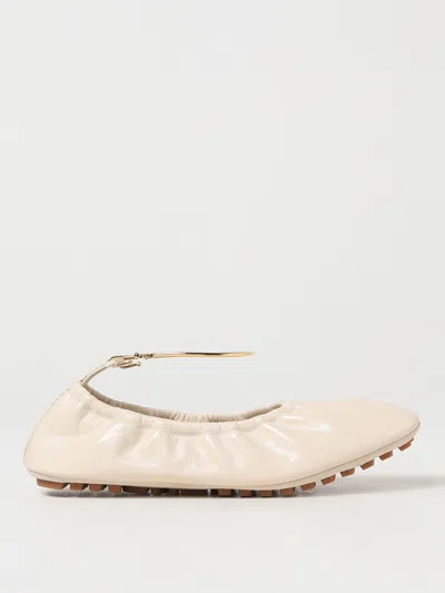 Fendi Filo Ballerina Flats In White