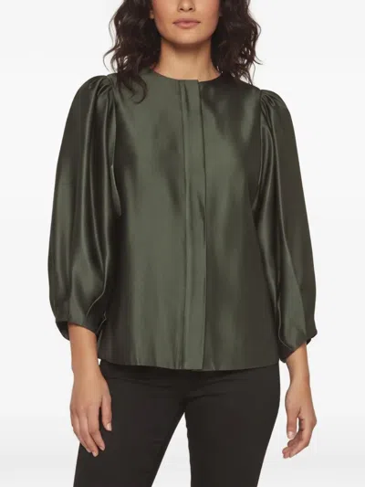 Pre-owned Fendi Balloon-sleeve Blouse In Green