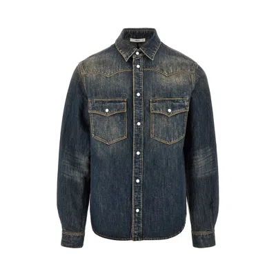 Fendi Bananatex Denim Shirt In Blue