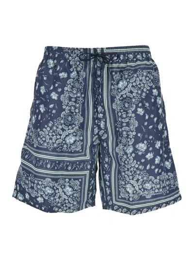 Fendi Blue Printed Nylon Shorts