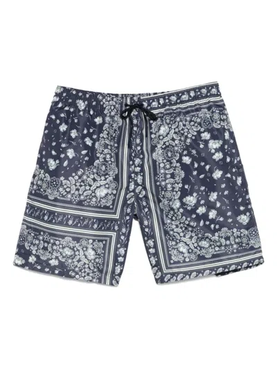 Fendi Paisley-print Swim Shorts In Blue