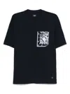 Fendi Men Midnight Blue Cotton T-shirt In Blue