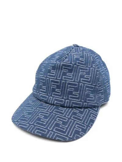 Fendi Baseball Cap In Blue