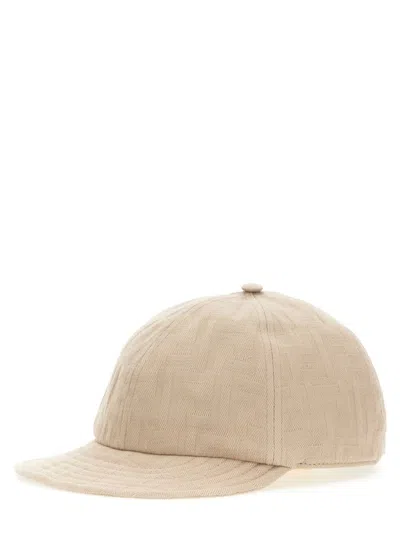 Fendi Baseball Cap In Beige