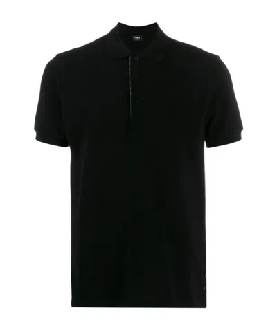 Fendi Black Piqué Polo Shirt