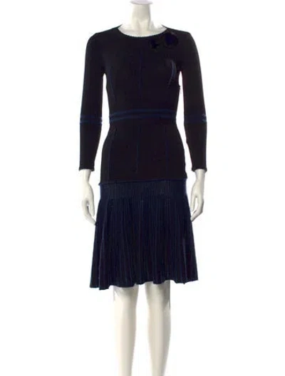 Pre-owned Fendi Bateau Neckline Knee-length Dress In Black
