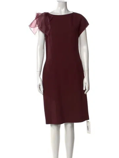 Pre-owned Fendi Bateau Neckline Knee-length Dress In Burgundy
