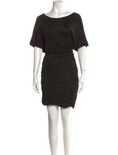 Pre-owned Fendi Bateau Neckline Mini Dress In Black