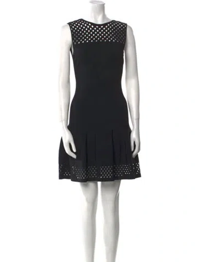 Pre-owned Fendi Bateau Neckline Mini Dress In Black