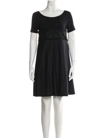 Pre-owned Fendi Bateau Neckline Mini Dress In Black