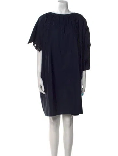 Pre-owned Fendi Bateau Neckline Mini Dress In Blue