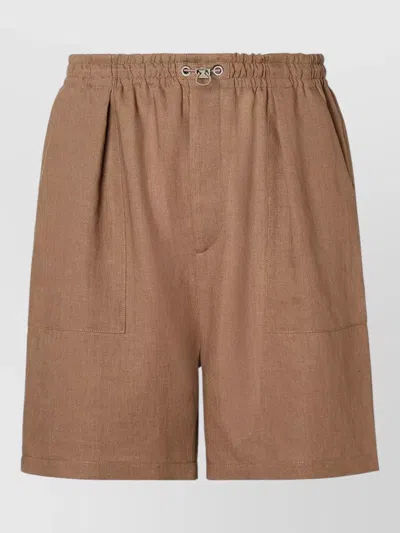 Fendi Beach Shorts Featuring Side And Back Pockets In Brown