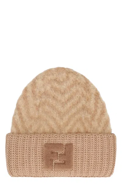 FENDI FENDI BEANIE HAT IN ALPACA