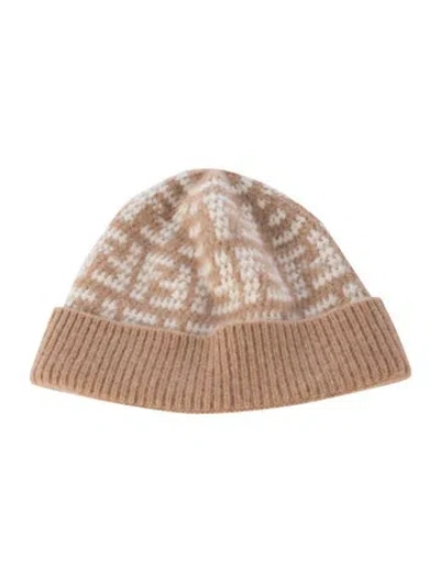 Pre-owned Fendi Beanie Hat In Neutrals
