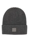Fendi Logo Cap With Fold-over Cuff And Ribbed Texture