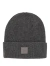 Fendi Logo Cap With Fold-over Cuff And Ribbed Texture
