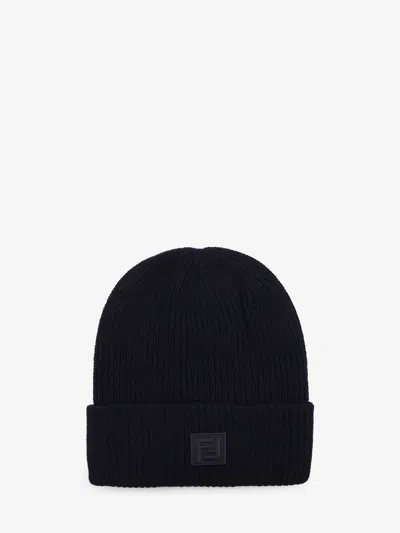 Fendi Beanie In Wool And Cashmere In Blue